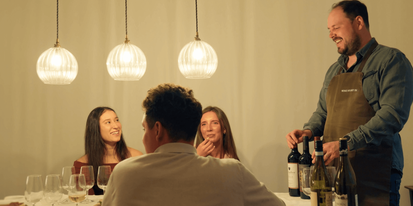 Wine Night In smiling