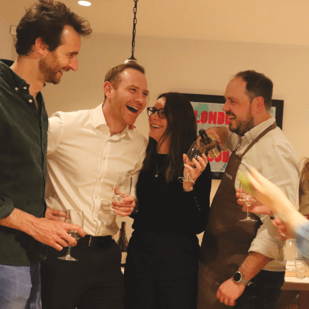 Photo from a birthday party with wine tasting