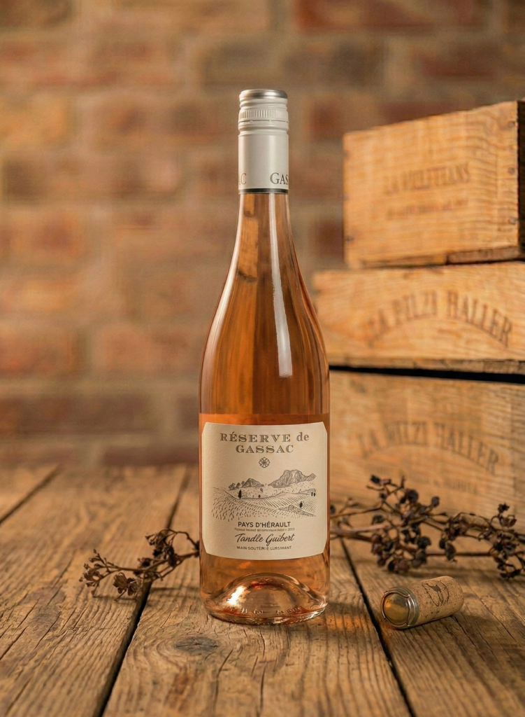 Redhill Surrey rose wine bottle used during Wine Night In private wine tasting at home experience.