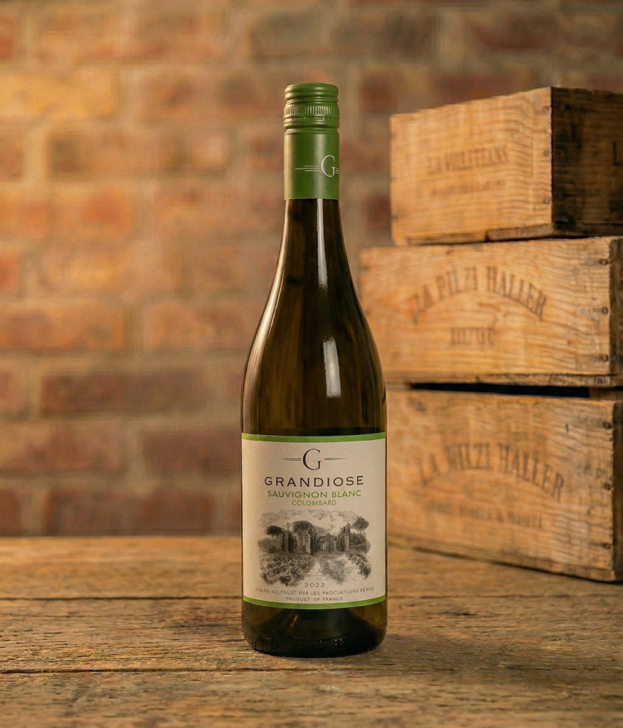 Dorking Surrey white wine bottle used in Wine Night In private wine tasting at home experience.