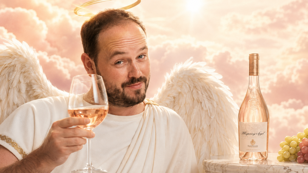 Jonny reviewing Whispering Angel Provence rosé wine during an honest wine tasting.