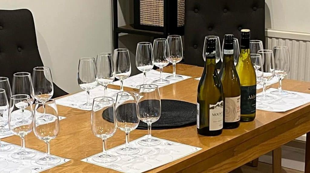 Christmas wine tasting at home for a veterinary team in Ipswich, Suffolk